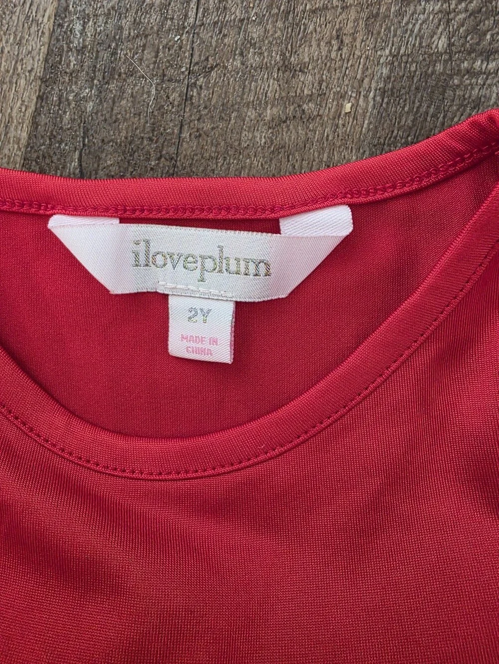I Love Plum Red Long Sleeve Tulle Tutu Dress for Kids Size 2 Year